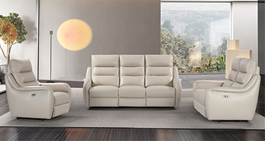 Furniture Link Apollo Chalk Leather Sofa