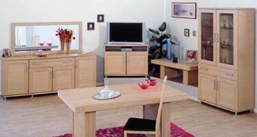 Ben Company Sonia Light Oak Italian Living Room