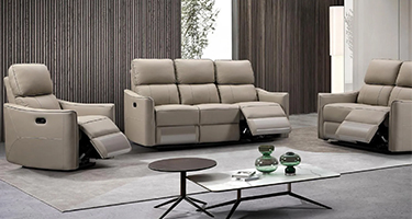 World Furniture Claudia Taupe Leather Electric Recliner Sofa