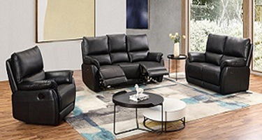 Furniture Link Esprit Black Leather Sofa