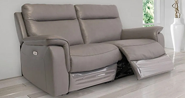 World Furniture Havana Grey Leather Electric Recliner Sofa