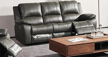 World Furniture Pellini Grey Leather Electric Recliner Sofa