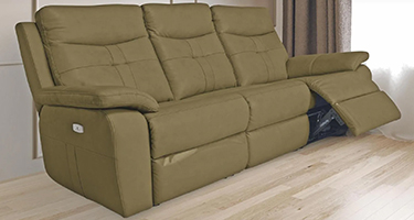 World Furniture Sophia Brown Leather Electric Recliner Sofa