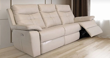 World Furniture Sophia Lightstone Leather Electric Recliner Sofa