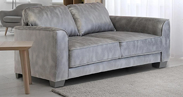 World Furniture Spencer Distressed Grey Fabric Fixed Sofa