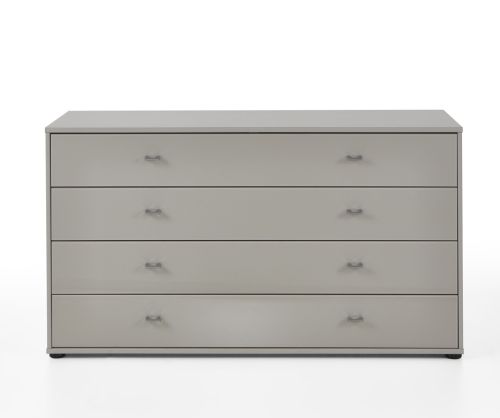 Wiemann Vip Vigo Glass Pebble Grey 4 Drawer Chest