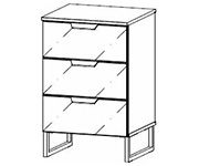 Rauch Modern Aditio Metallic Grey Carcase with Basalt Glass 3 Drawer Chest