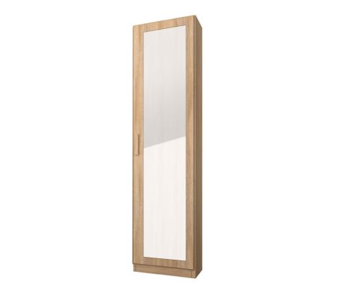 Rauch Rivera Sonoma Oak 1 Mirror Door Wardrobe with Cornice (W47cm)