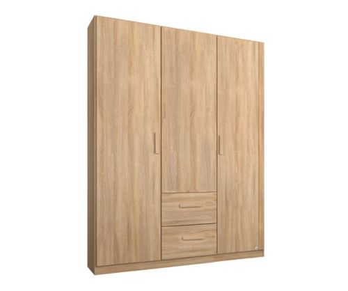 Rauch Rivera Sonoma Oak 3 Door 2 Drawer Combi Wardrobe with Cornice (W136cm)
