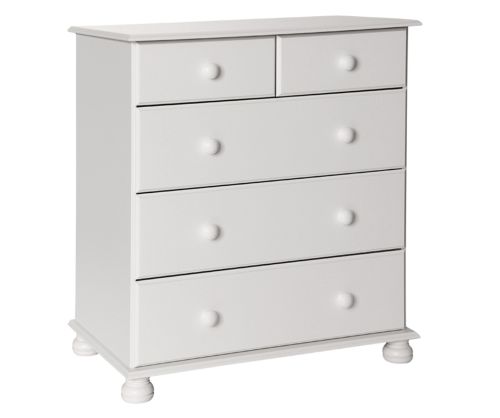 FTG Copenhagen White 2+3 Deep Drawer Chest 