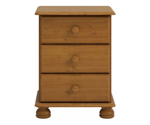 FTG Richmond Pine 3 Drawer Bedside Cabinet