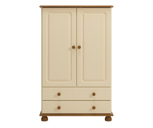 FTG Richmond Cream and Pine 2 Door Combi Wardrobe