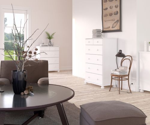 FTG Richmond White 2+3 Deep Drawer Chest