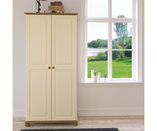 FTG Richmond Cream and Pine 2 Door Wardrobe