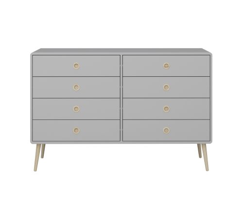 FTG Softline Grey 4 + 4 Drawer Wide Chest 