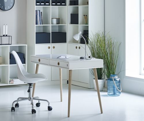 FTG Softline Off White 2 Drawer Standard Desk 