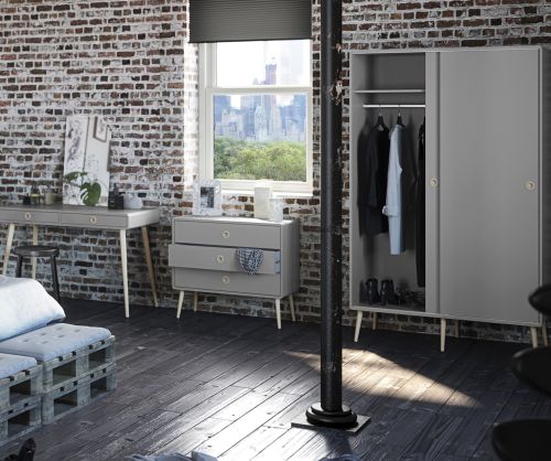 FTG Softline Grey 2 Door Sliding Wardrobe