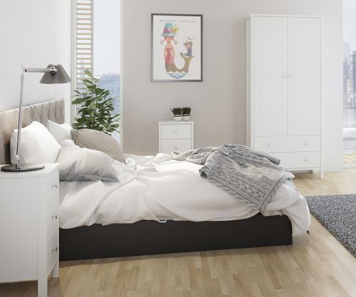 FTG Tromso Off White 3 Drawer Bedside Cabinet