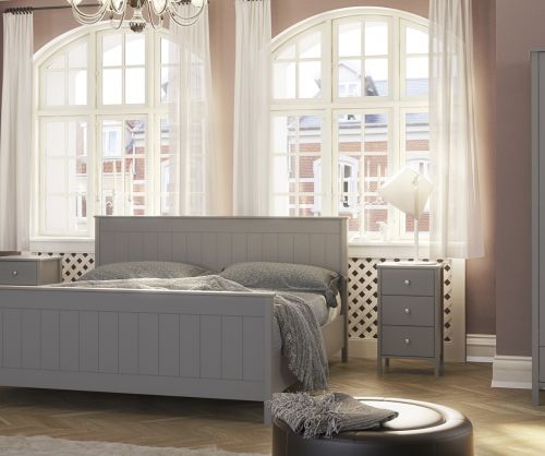 FTG Tromso Grey 3 Drawer Bedside Cabinet
