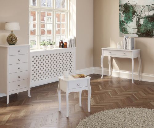 FTG Baroque White 1 Drawer Nightstand 