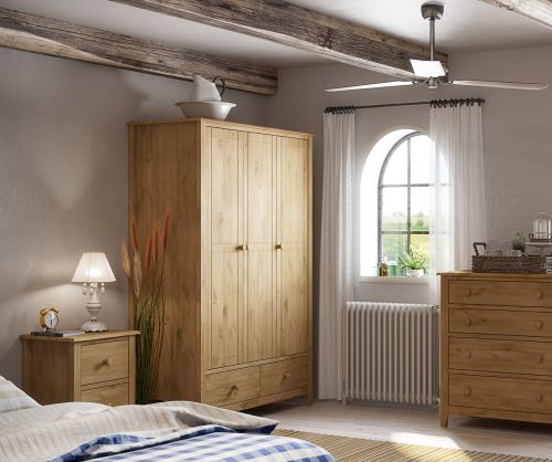 FTG Heston Pine 2 Drawer Nightstand