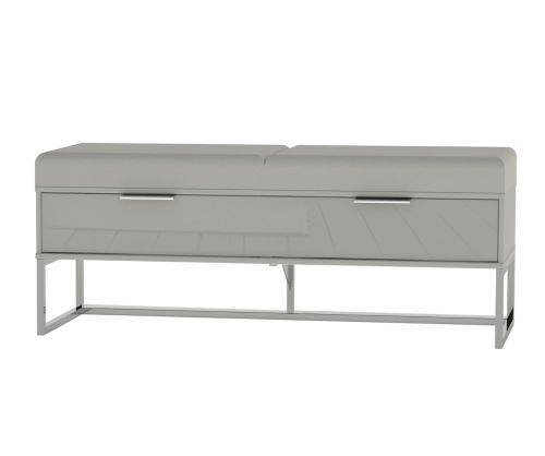 Wiemann Vip Monaco 4000 Glass Pebble Grey Dressing Bench With Faux Leather