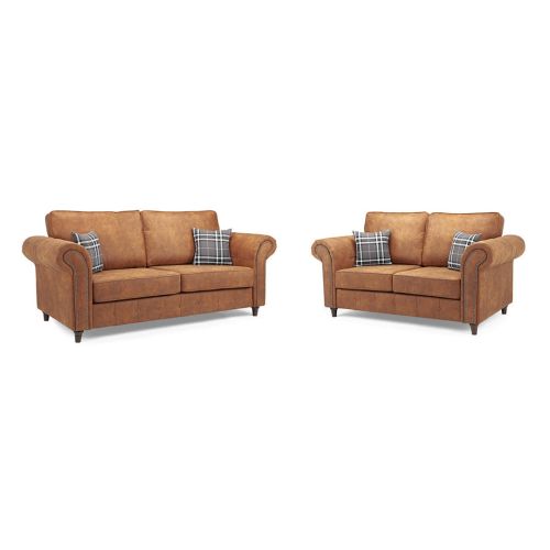 MNS Oakland Leather Suite - 3+2 Tan
