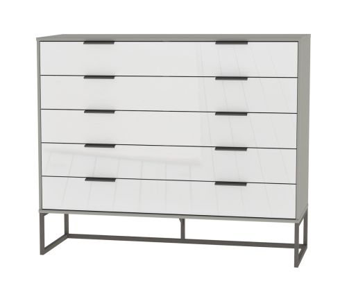 Wiemann Vip Monaco 4000 Glass White 5 Drawer Chest