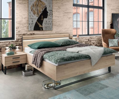 Wiemann Brussels Bed with Slate Metal Angled Feet - 140cm x 190cm