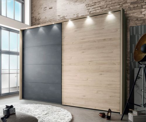 Wiemann Brussels 2 Door Sliding Wardrobe with Left Door Crystal Mirror - W 200cm
