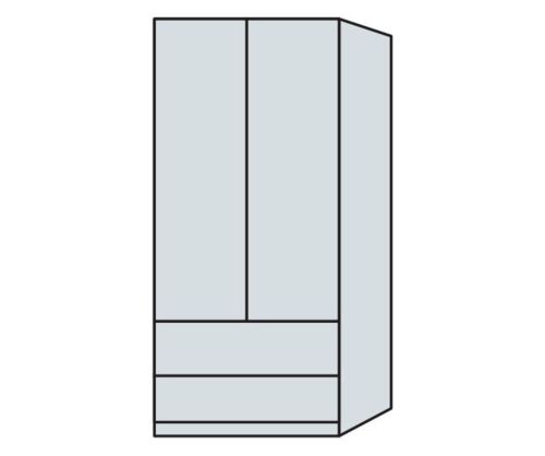 Wiemann Vip Asmara 2 Door Combi  Wardrobe – W100cm