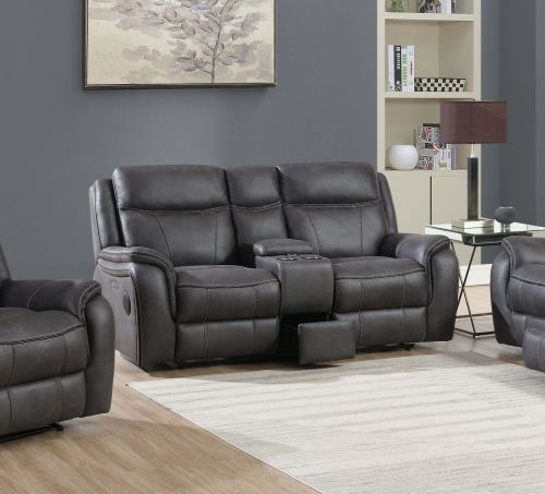 Phoenix Media Charcoal Console Power Recliners 2 Seater Sofa