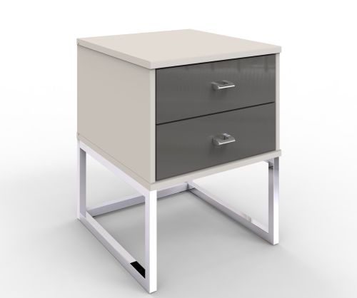 Wiemann Vip Vigo Glass Havana 2 Drawer Bedside Cabinet