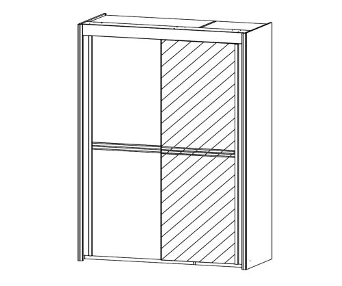 Rauch Ravello 2 Door 1 Mirror Sliding Wardrobe in Silk Grey - W 151cm H 197cm