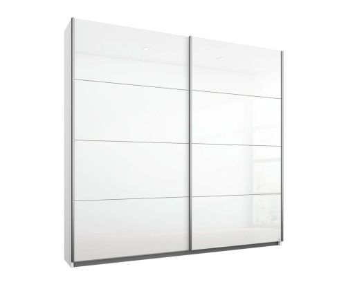 Rauch Zenaya Graphite and White High Gloss Front 2 Sliding Door Wardrobe (W137cm)
