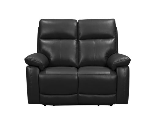 Brooklyn Black Leather Recliner 2 Seater Sofa