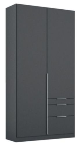 Rauch Alabama Metallic Grey 2 door 2 Drawers Hinged Wardrobe