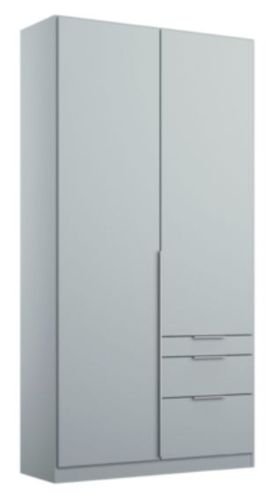 Rauch Alabama Silk Grey 2 door 2 Drawers Hinged Wardrobe