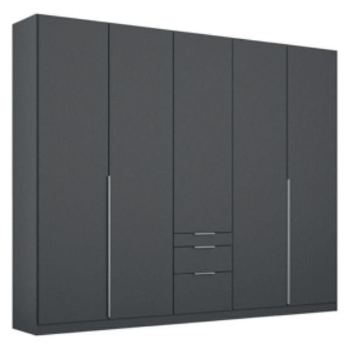 Rauch Alabama Metallic Grey 5 Door 3 Drawers Wardrobe