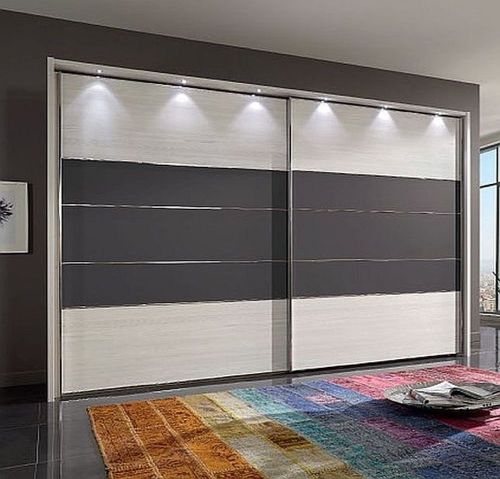Wiemann Arco White Carcase with Havana Front 2 Door Sliding Wardrobe-W300cm