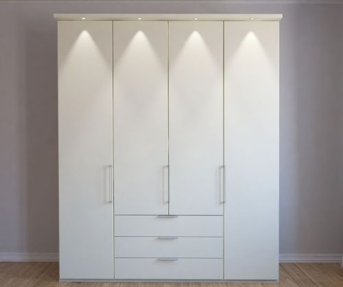 Wiemann Vip Monaco 1000 Glass Champagne 4 Door 3 Drawer Combi Wardrobe – W200cm