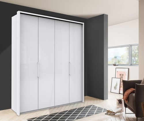 Wiemann Vip Monaco 1000 Glass White 4 Door Hinged Wardrobe – W200cm