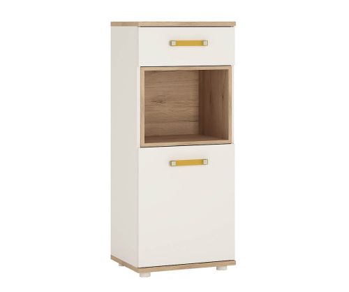 FTG 4Kids 1 Door 1 Drawer Narrow Cabinet with Orange Handles