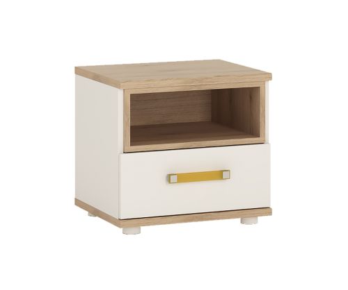 FTG 4Kids 1 Drawer Bedside Cabinet with Orange Handles