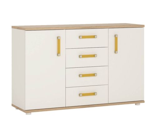 FTG 4Kids 2 Door 4 Drawer Sideboard with Orange Handles