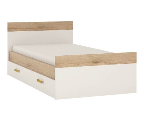 FTG 4Kids Single Bed with Under Drawer with Orange Handles