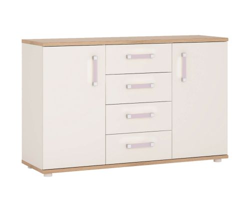 FTG 4Kids 2 Door 4 Drawer Sideboard with Lilac Handles