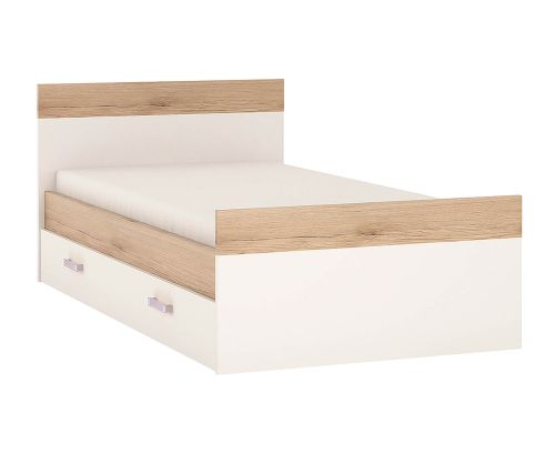 FTG 4Kids Single Bed with Under Drawer with Lilac Handles