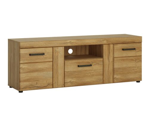 FTG Cortina 2 Door 1 Drawer Tall TV Cabinet in Grandson Oak