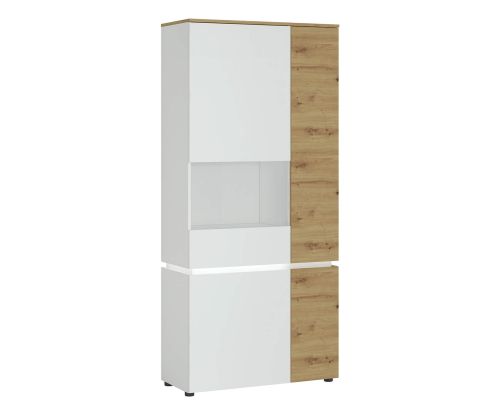 FTG Luci White and Oak 4 Door Tall Display Cabinet (LH)
